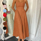 BILLIE™ - Women's Sleeveless Pocket Zipper Back A-Line Summer Dress