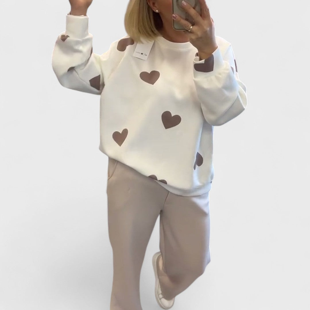 Mila - Suéter de mezcla de algodón con corazones