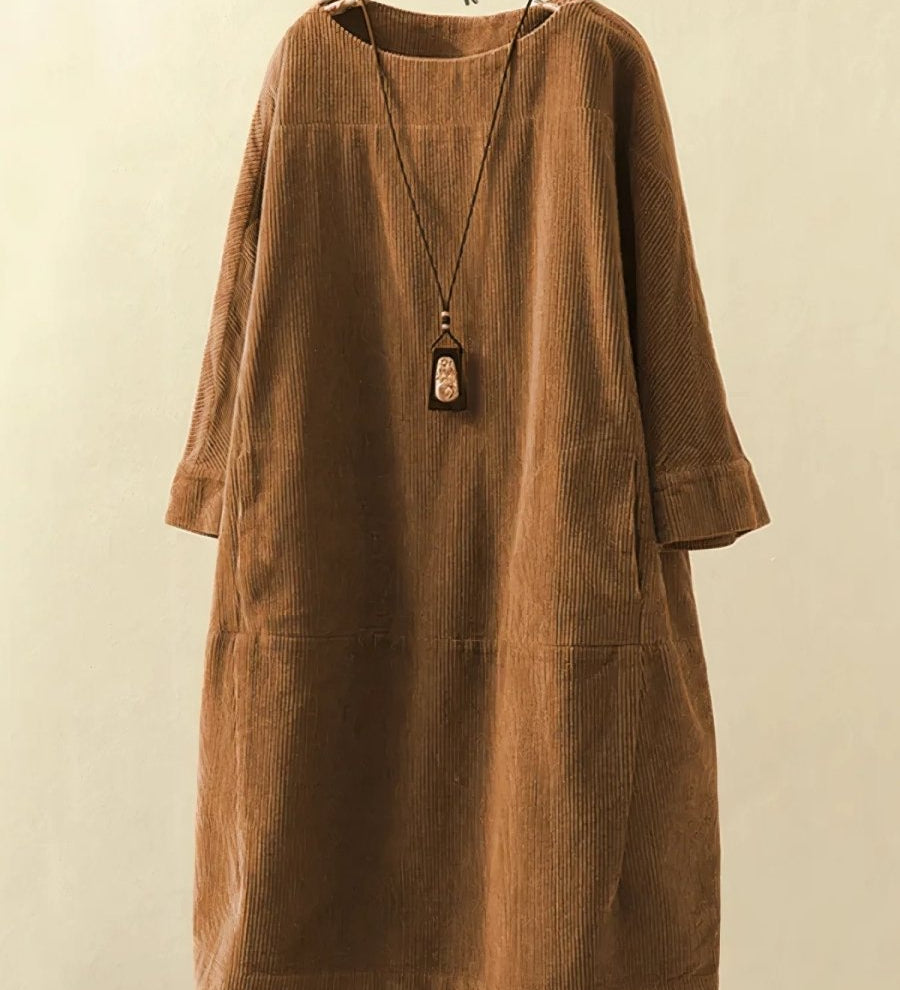 BRIDIE™ - Relaxed Fit Corduroy Midi