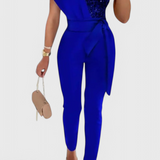Layla Sequin One-Shoulder Jumpsuit