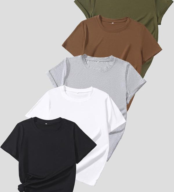 OLIVE™ - Casual Short Sleeve Tee (Pack of 5)