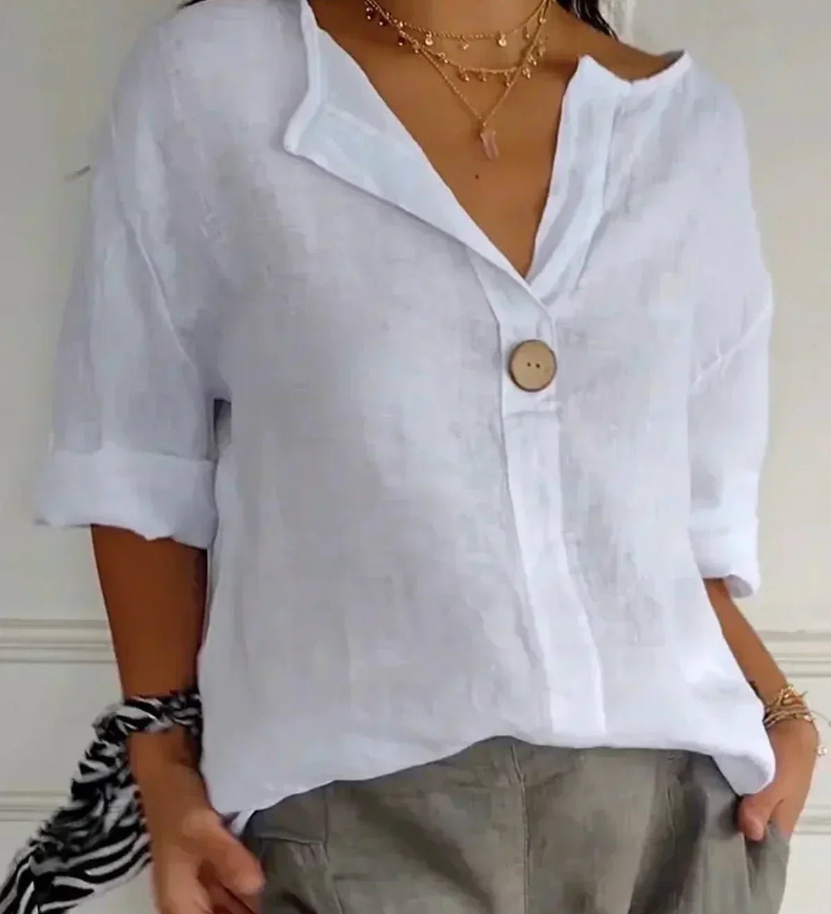 NAYLA™ - Casual V-Neck Blouse