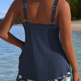 Beatriz | Striped Tankini with Beach Shorts in Two Pieces