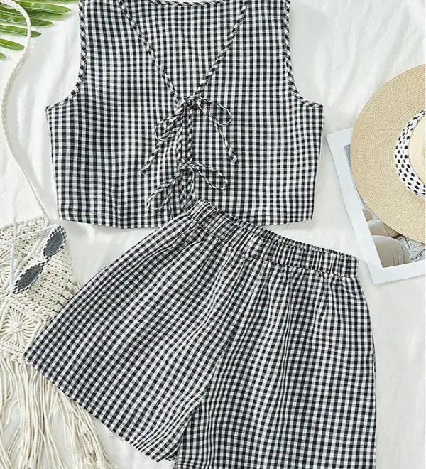 MOESHA™ - Chic Summer Sleeveless Vest and High-Waist Shorts Set