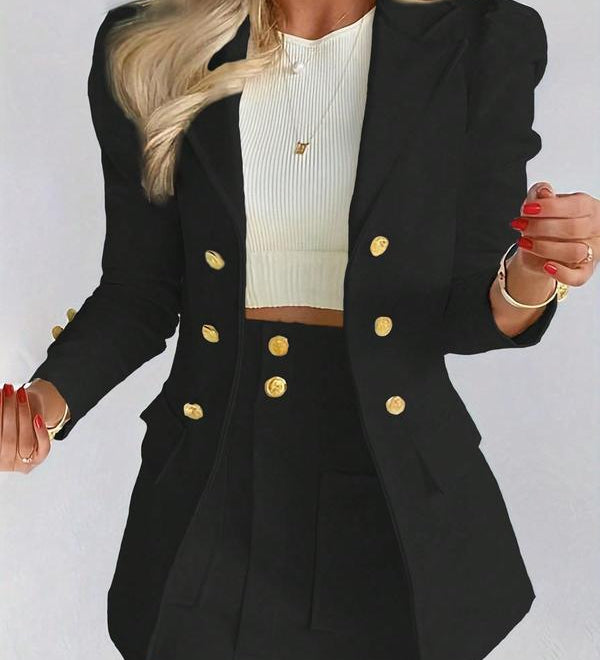 MAGDA™ - Elegant Two-Piece Blazer & Skirt Set for Winter & Fall Fashion