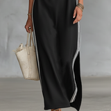 Sweat Maxi Dress Button Collar