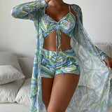 Paula | 3-Piece Printed Bikini Set