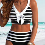 Laura | High-Waisted Striped Bikini