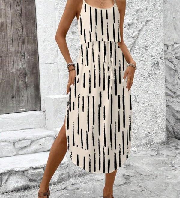 BLYTE™ - All-Over Print Tie-Front Cami Dress for Summer Vibes