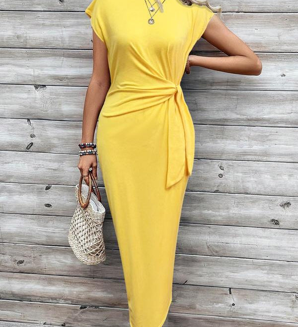 MATILDA™ - Casual Short Sleeve Dress with Knot Detail for Vacations