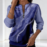 Valeria Brisa™ – Quarter Zip Hoodie with Abstract Print