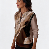 Valeria Brisa™ – Quarter Zip Hoodie with Abstract Print