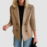 Marta - Elegant Coat with Knit Sleeves