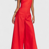 Belen Wide-Leg Halter Jumpsuit with Radiant Fall