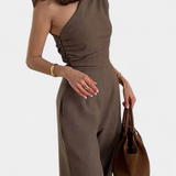 Elegant One-Shoulder Magnolia Mono with Ruching