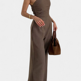 Elegant One-Shoulder Magnolia Mono with Ruching