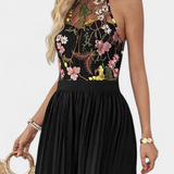 Maruja Mono Palazzo with Floral Embroidery and Sheer Lace