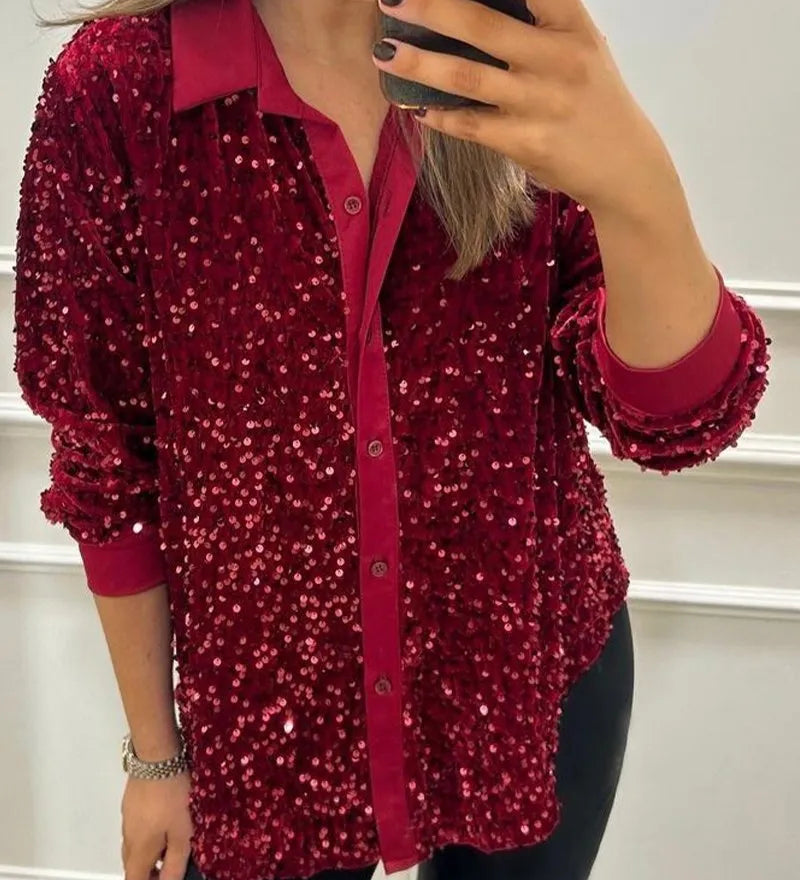 CIARA™ - Shimmer Sequin Shirt