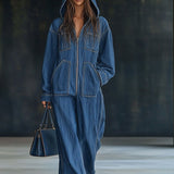 Tiria Long-Sleeve Jumpsuit with Hood