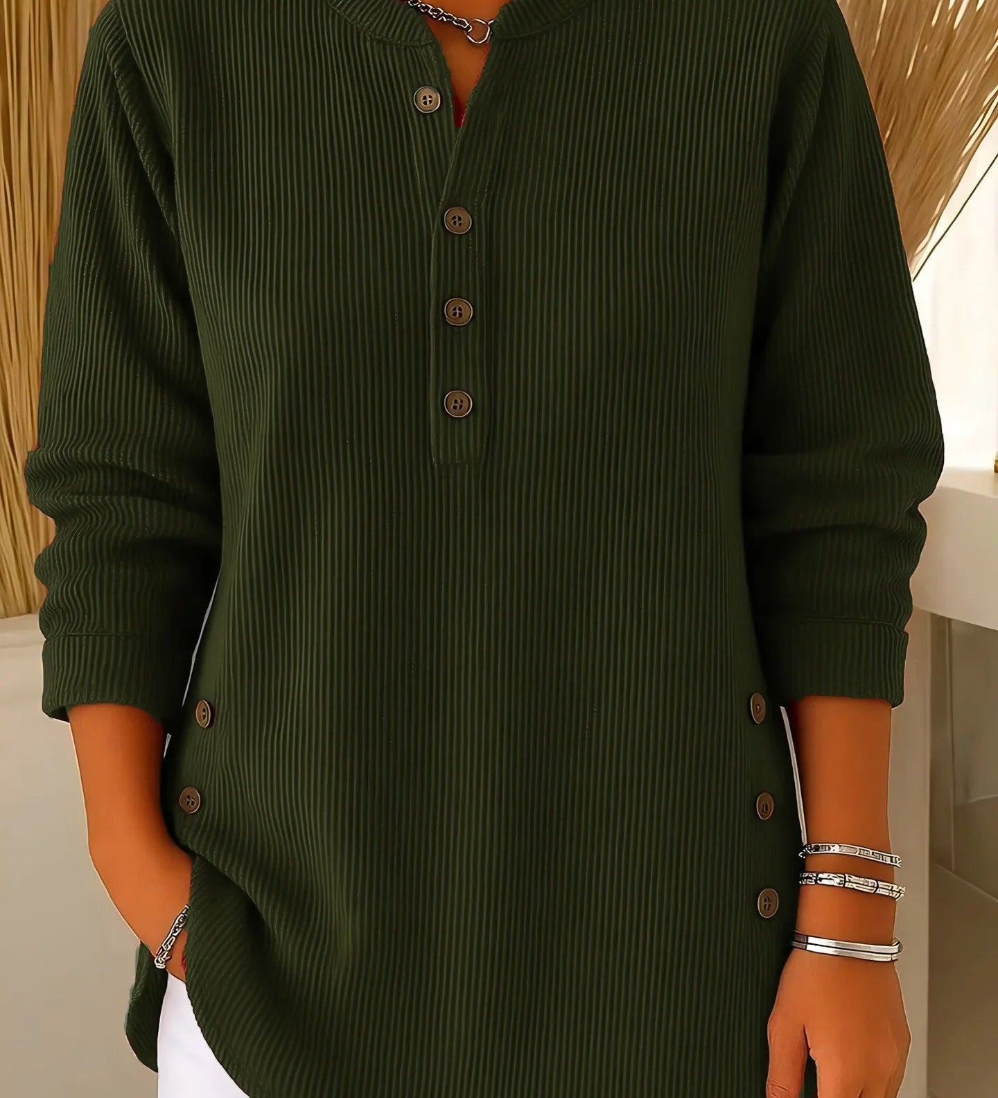 Elise Jersey de Punto Liso con Mangas Largas