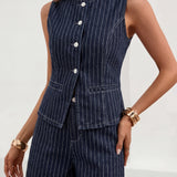 DENNISE™ – Casual Vest & Shorts Two-Piece Set
