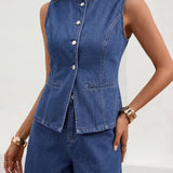 DENNISE™ – Casual Vest & Shorts Two-Piece Set