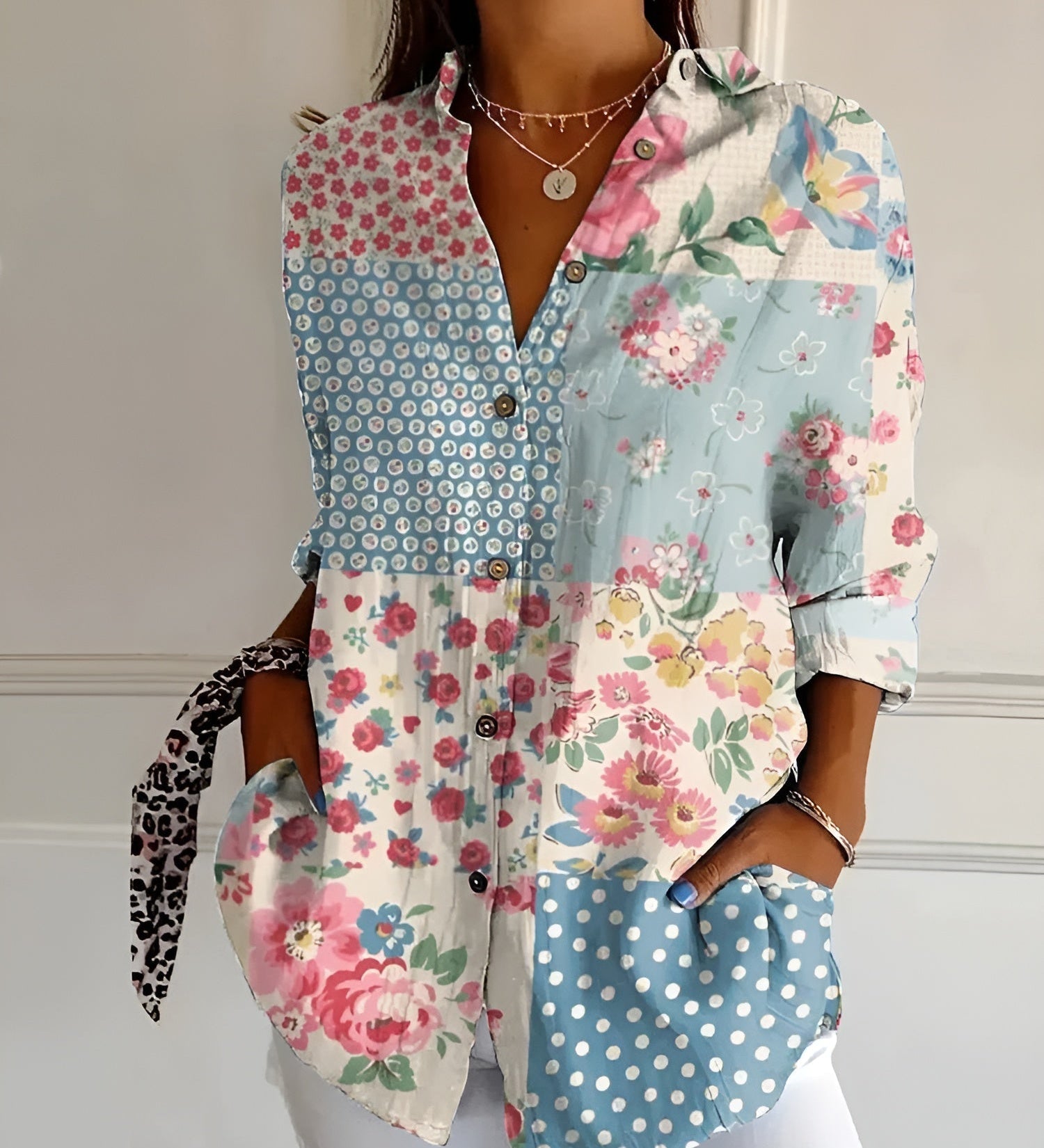 MELODIE™ – Elegant Floral Button Shirt