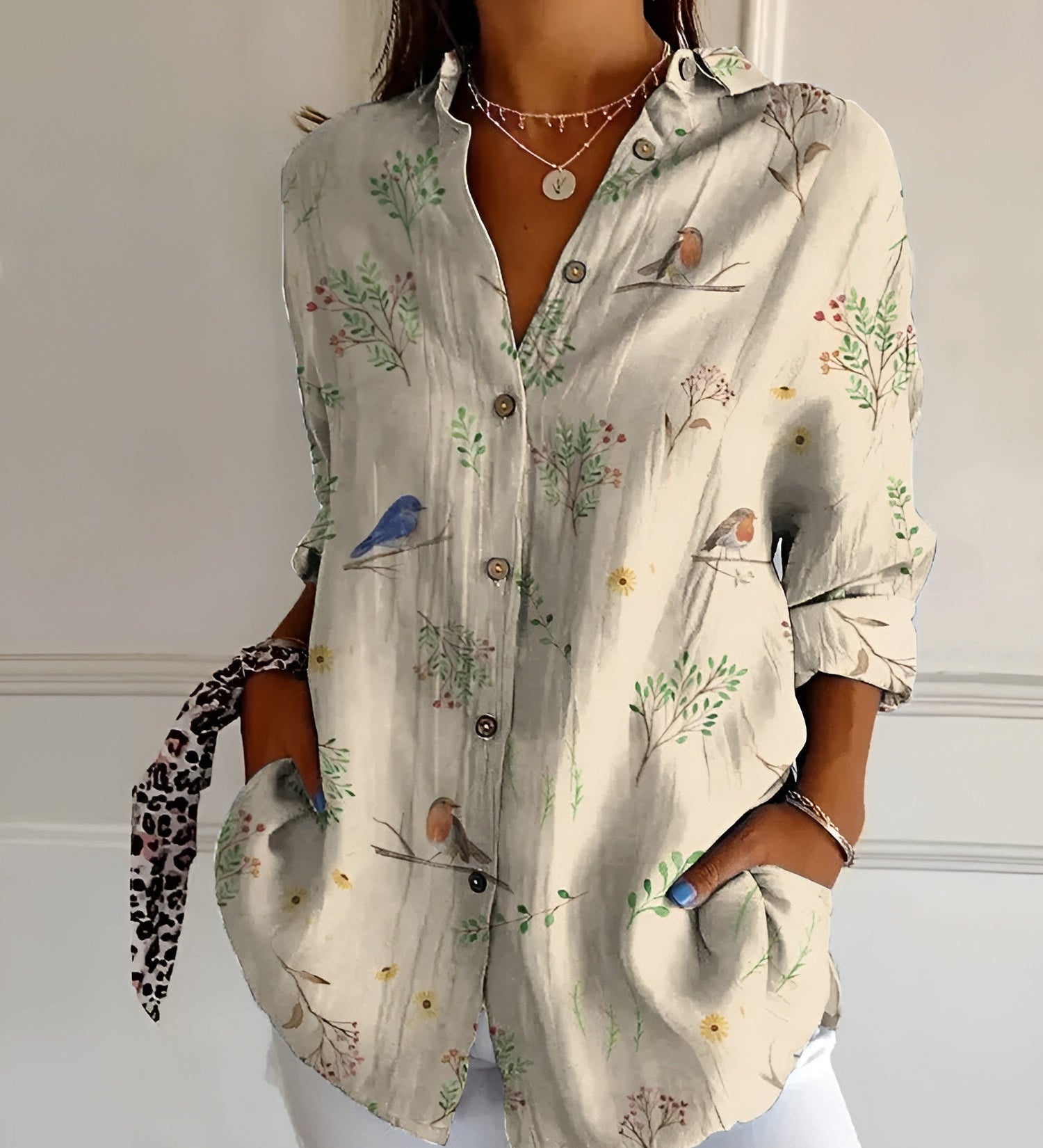 MELODIE™ – Elegant Floral Button Shirt