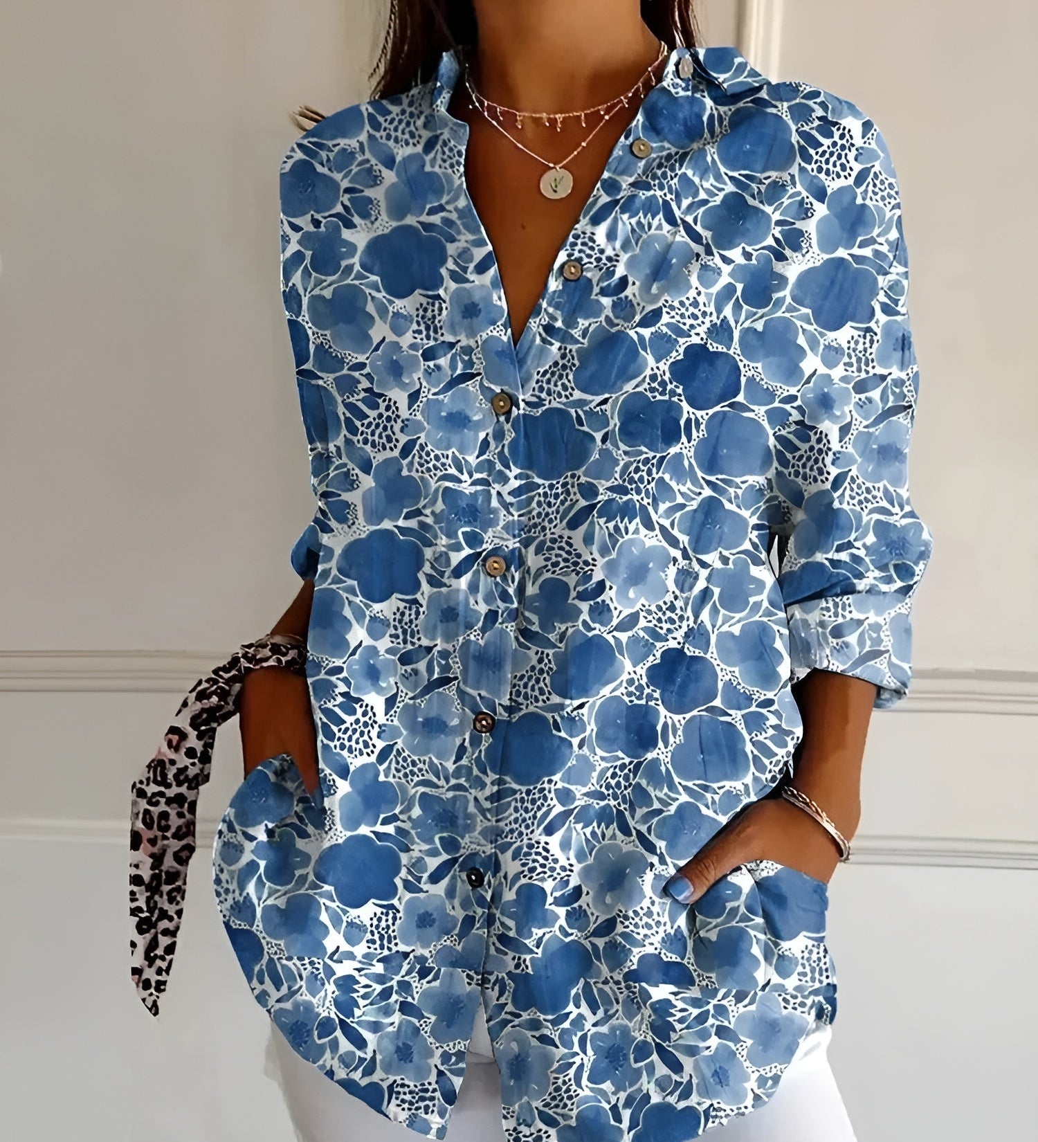 MELODIE™ – Elegant Floral Button Shirt
