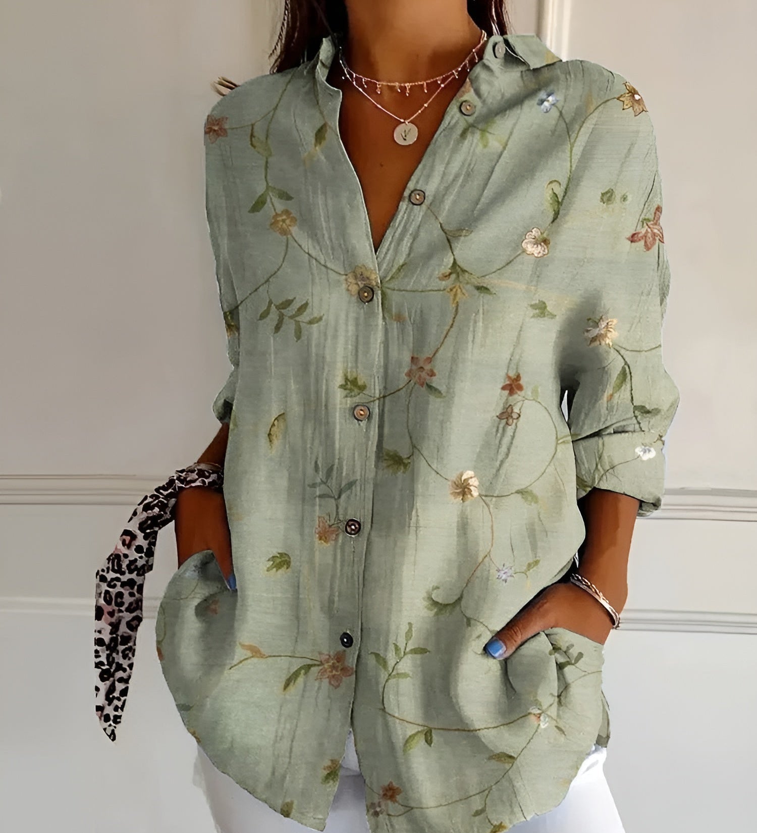 MELODIE™ – Elegant Floral Button Shirt