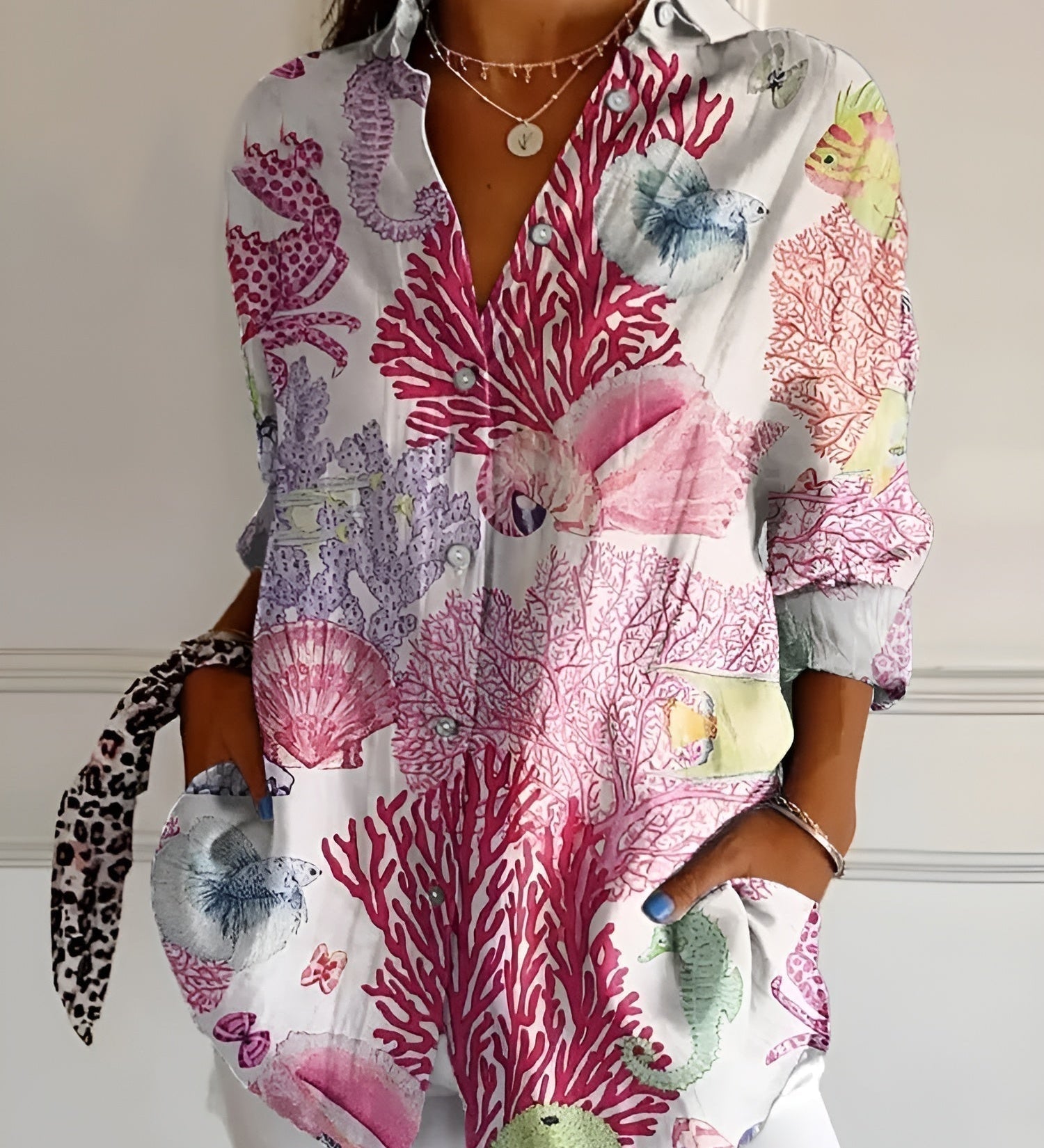 MELODIE™ – Elegant Floral Button Shirt